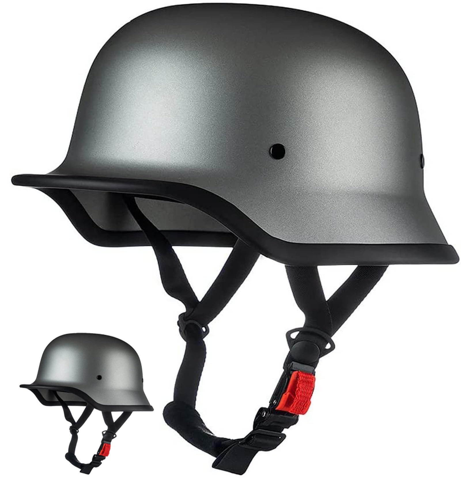 Deutscher Motorrad-Halbschalenhelm, Vintage-Jethelm mit verstellbarem Schnellverschluss, ECE-geprüft für Erwachsene von ZHANGXIO