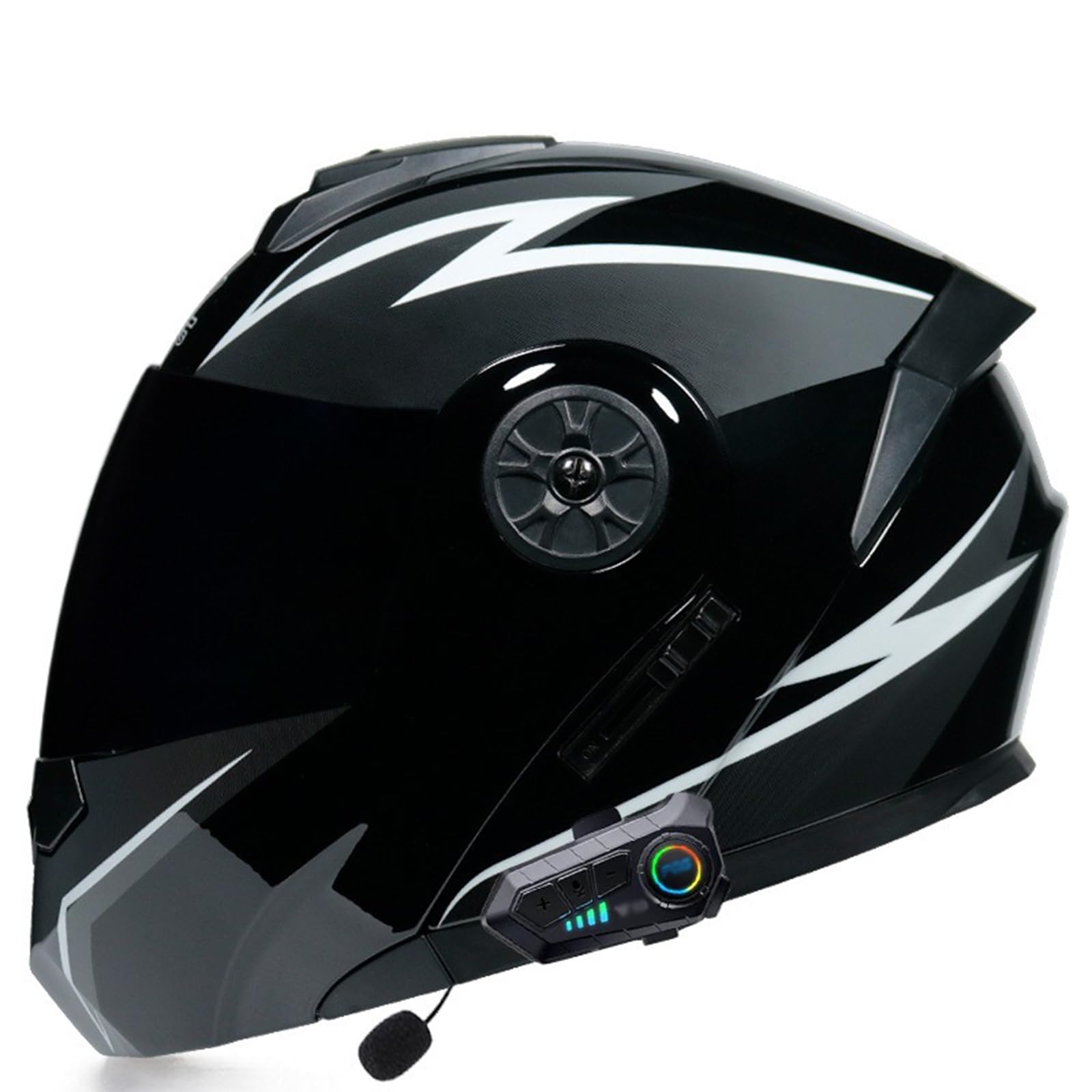 Integralhelm hochklappbarer Motorradhelm Bluetooth mit Antibeschlag-Doppelvisier Integrierter Helm Modularer Helm für Erwachsene Männer und Frauen ECE-geprüft von ZHANGXIO