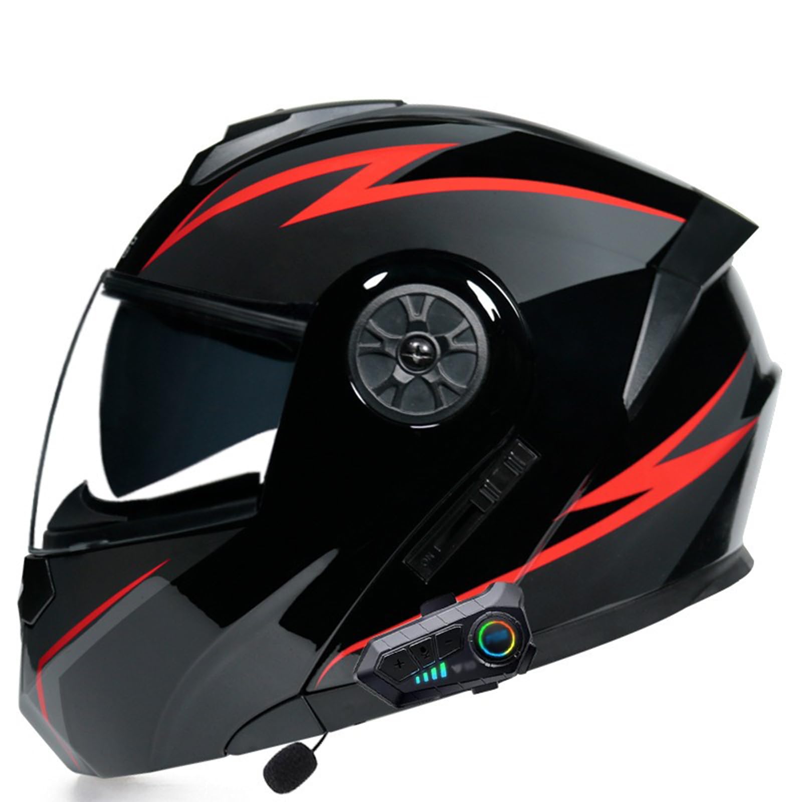 Integralhelm hochklappbarer Motorradhelm Bluetooth mit Antibeschlag-Doppelvisier Integrierter Helm Modularer Helm für Erwachsene Männer und Frauen ECE-geprüft von ZHANGXIO