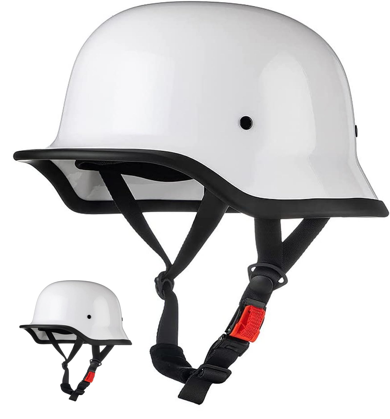 Jethelm im Deutschen Stil, Helm für Erwachsene, Männer und Frauen, ECE-geprüft, Fahrrad, Roller, Skateboard, Helm mit verstellbarem Schnellverschluss von ZHANGXIO