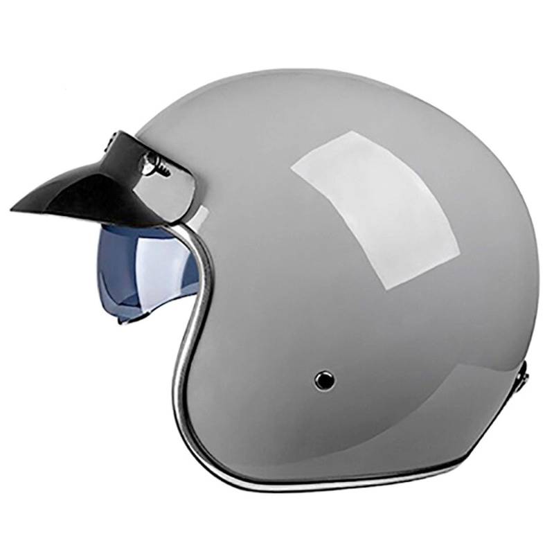 Jethelm mit offenem Gesicht für Erwachsene, 3/4-Retro-Motorradhelm mit Sonnenblende, ECE-Zertifizierung (M–XXL) von ZHANGXIO