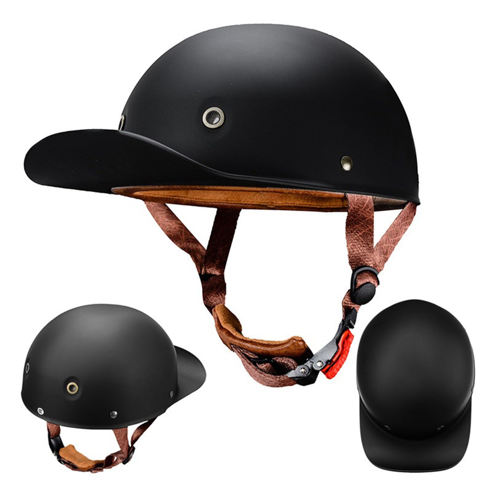 Motorradhelm Retro Extended Brim Helm für Erwachsene Herren Damen Jethelm ECE Zertifizierung M-XXL von ZHANGXIO