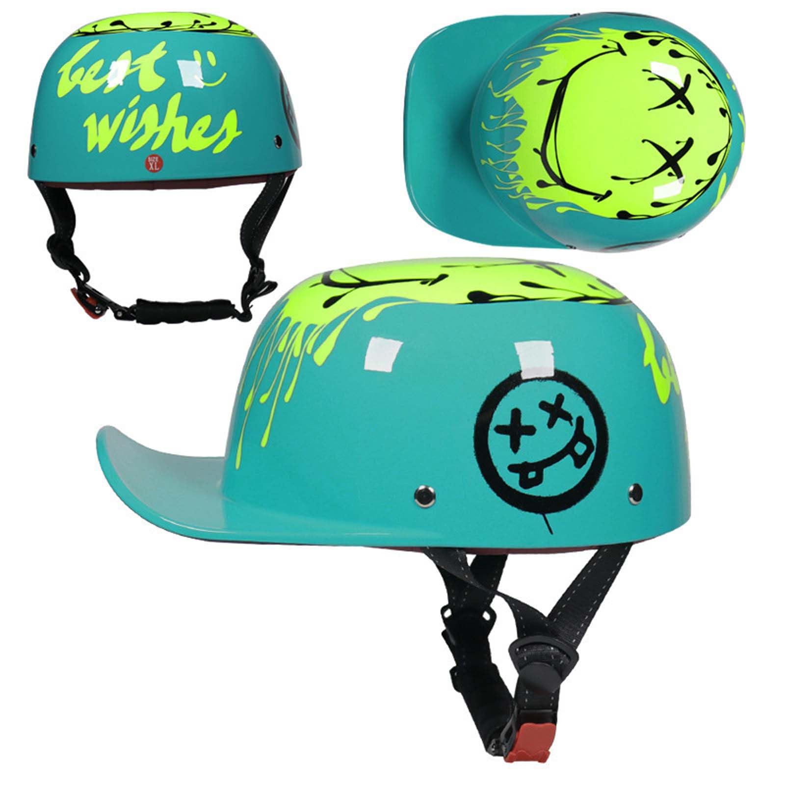 Retro Motorrad Halbhelm Halbschale Offener Gesichtshelm Für Männer Und Frauen ECE Zertifiziertes Fahrrad Kick Roller Cruiser Chopper Motorradhelm von ZHANGXIO