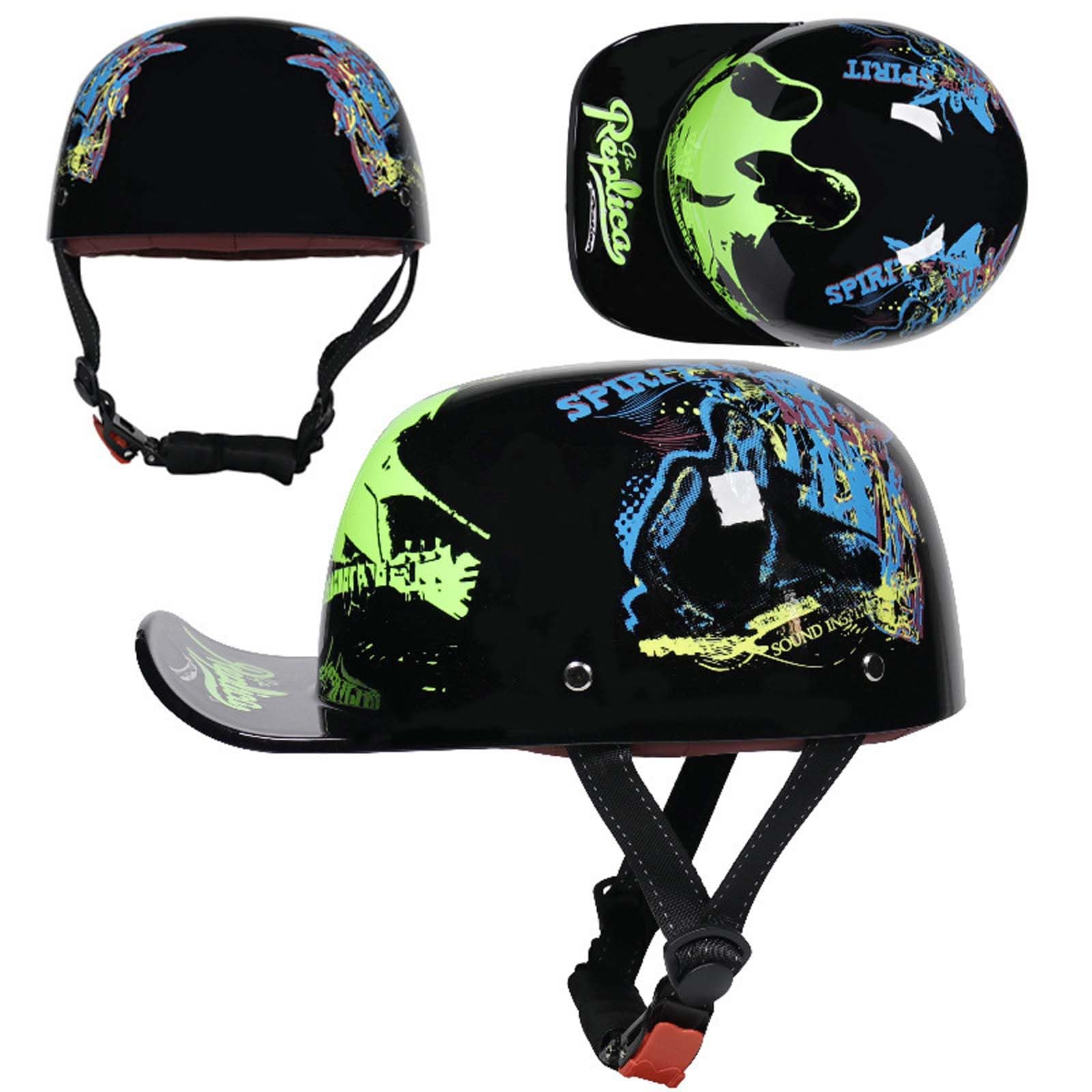 Retro Motorrad Halbhelm Halbschale Offener Gesichtshelm Für Männer Und Frauen ECE Zertifiziertes Fahrrad Kick Roller Cruiser Chopper Motorradhelm von ZHANGXIO