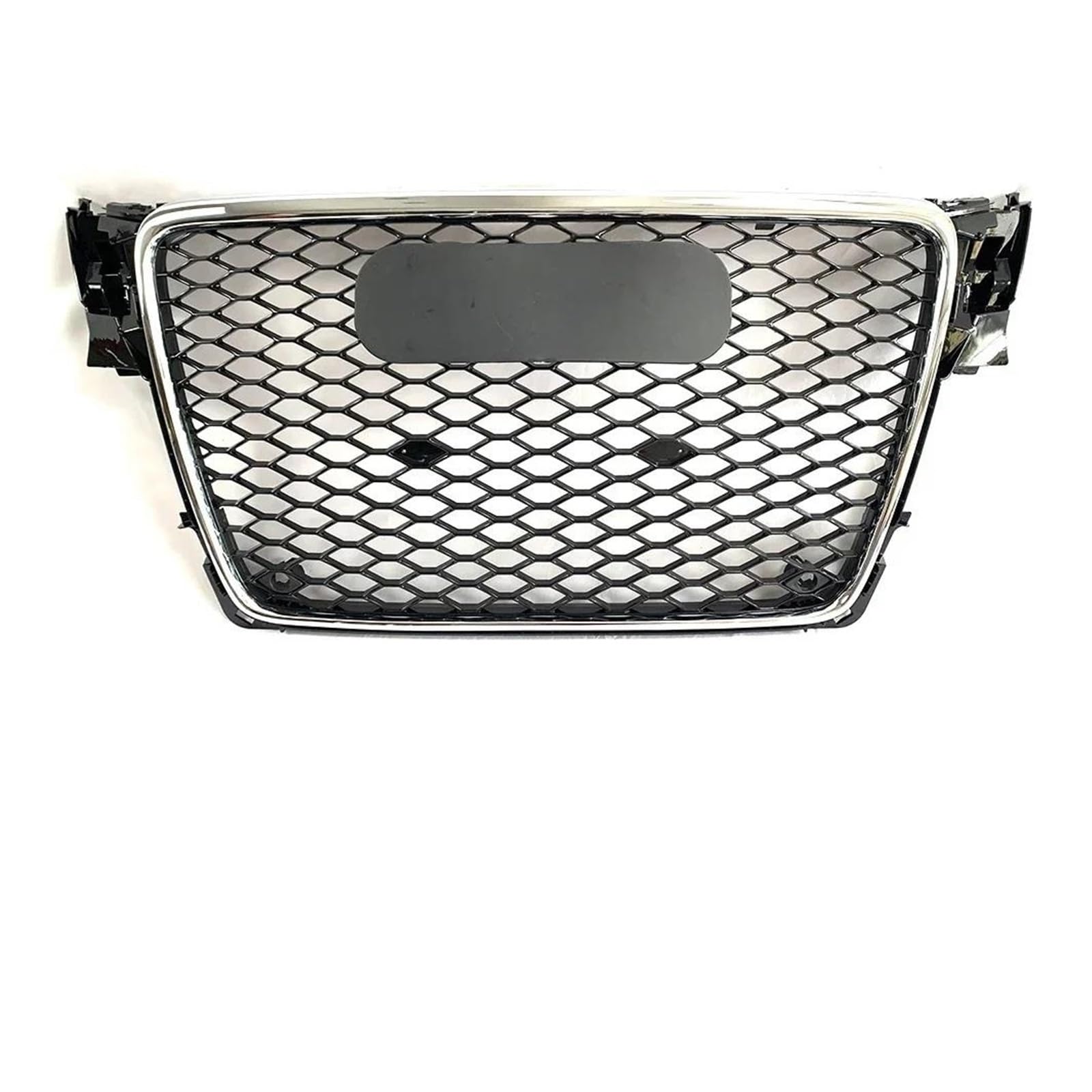 Auto Frontgrill Für A4 B8 2009–12, Oberer Kühlergrill Im Wabendesign Im RS4-Stil, Tuning-Zubehör, Perfekt Passender Chromrahmen, Stoßstangengrill Im S4-Stil Kühlergrille(RS4-Chrome Black) von ZHANGZHENGYAO