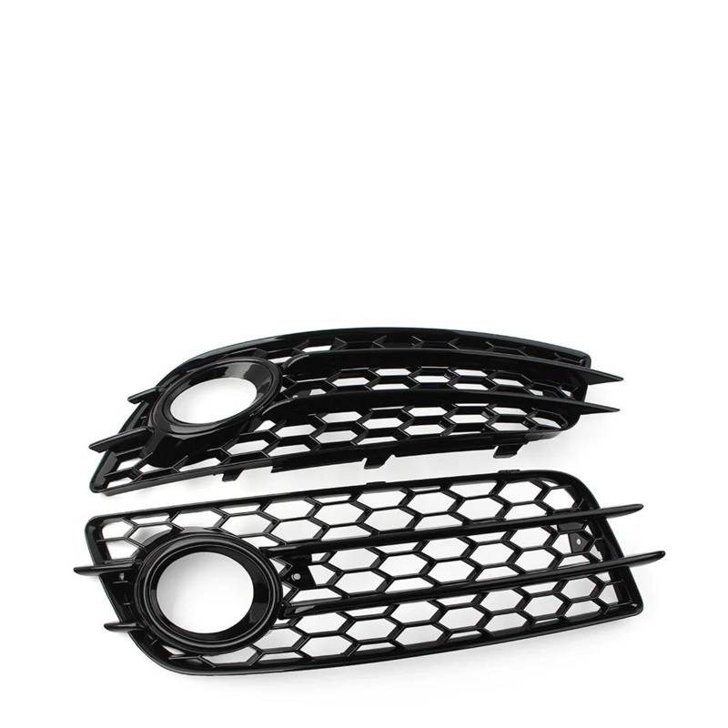 Auto Frontgrill Für A4 B8 S4 2008 2009 2010 2011 2012 Glänzend Schwarz 1 Paar Auto Honeycomb Mesh Frontstoßstange Nebelscheinwerfer Kühlergrill Abdeckung Kühlergrille(Schwarz) von ZHANGZHENGYAO