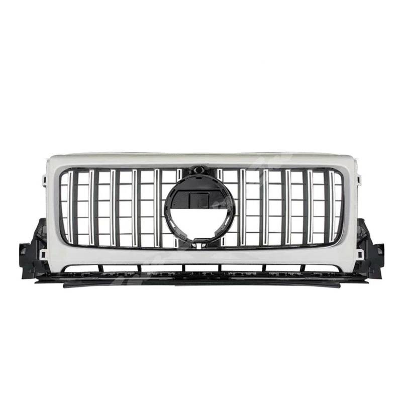 Auto Frontgrill Für Benz Für G-Klasse W464 2019 2020 2021 2022 Auto Front Racing Stoßstange Grille Oberen Vent Bar Grill Kühlergrille(Full Silver) von ZHANGZHENGYAO