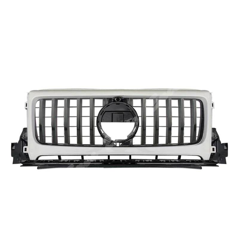 Auto Frontgrill Für Benz Für G-Klasse W464 2019 2020 2021 2022 Auto Front Racing Stoßstange Grille Oberen Vent Bar Grill Kühlergrille(White Frame Black) von ZHANGZHENGYAO