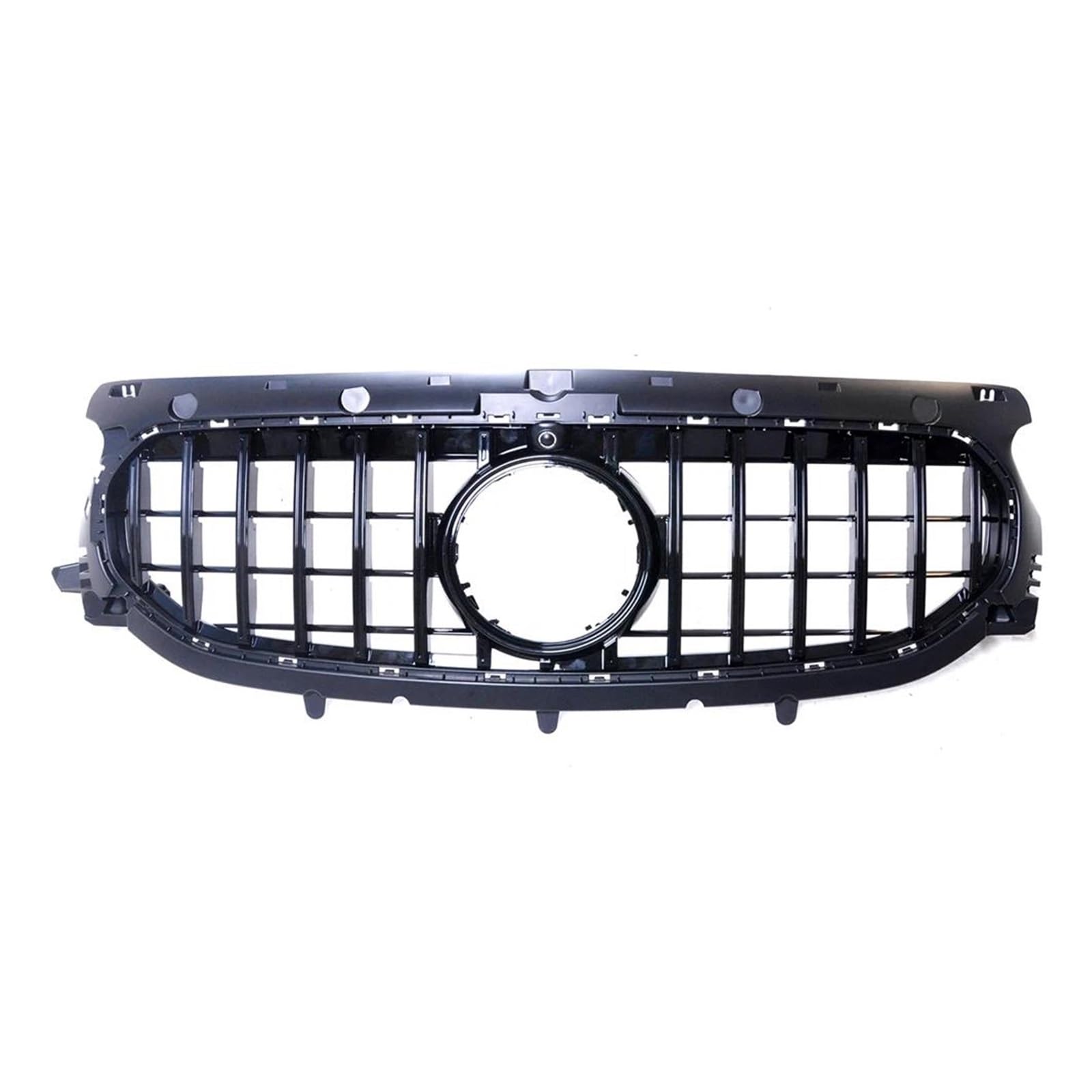 Auto Frontgrill Für Benz Für GLA-Klasse H247 GLA45 GLA35 GLA220 GLA250 2020-2023 GT Style Auto Obere Stoßstange Haube Mesh Grill Gitter Frontgrill Kühlergrille(Schwarz) von ZHANGZHENGYAO