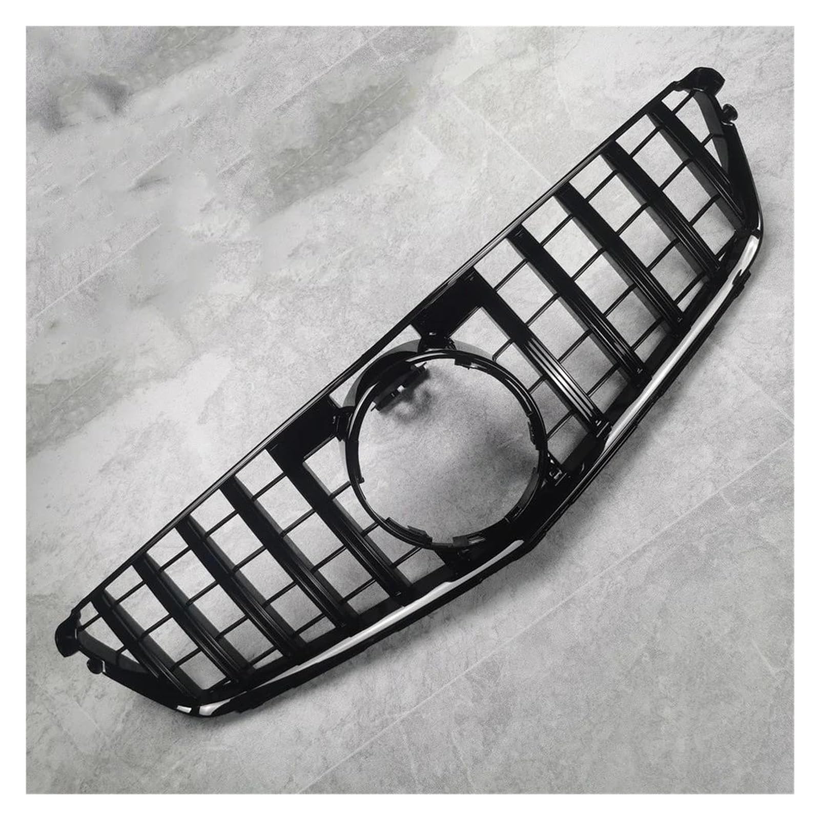 Auto Frontgrill Für Benz Für W204 GT Stil Lufteinlass Grille C-Klasse C200 C250 C230 C300 C350 2007-2014 Glanz Schwarz Front Grille Bodykits Tuning Kühlergrille(Gloss Black Sliver) von ZHANGZHENGYAO