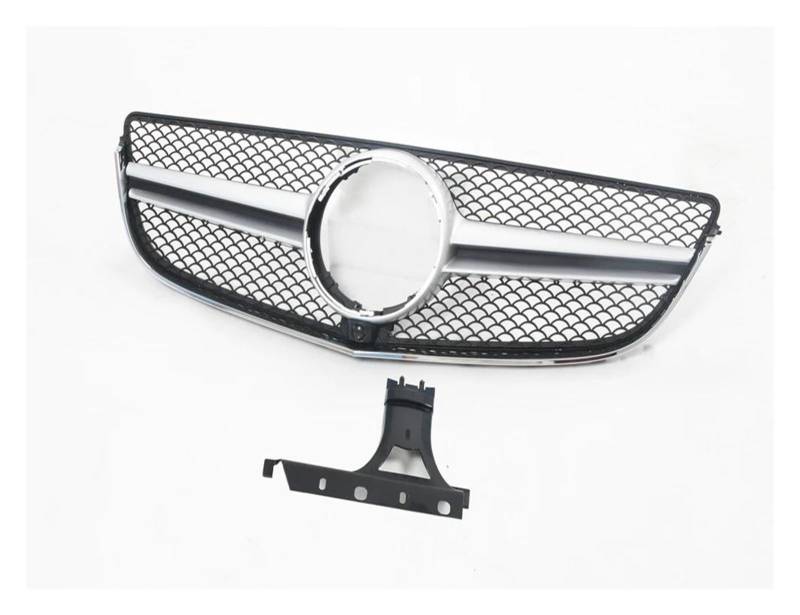 Auto Frontgrill Für Benz W207 C207 A207 E-Klasse Coupé 2-türig 2014-2017 E200 E300 Für AMG Style Obere Stoßstangenhaube Mesh-Grill Frontgrill Kühlergrille(Silber) von ZHANGZHENGYAO