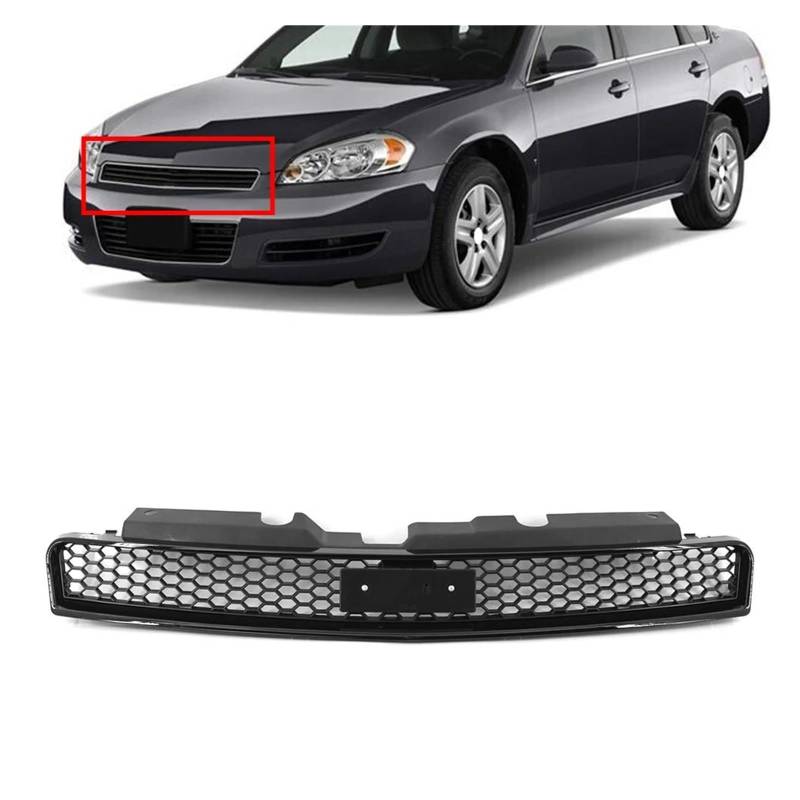 Auto Frontgrill Für Chevrolet Für Monte Carlo Impala Begrenzte Ss 2006-2016 Auto Honeycomb Frontschürze Mitte Grille Oberen Grill Zubehör Kühlergrille(Glossy Black) von ZHANGZHENGYAO