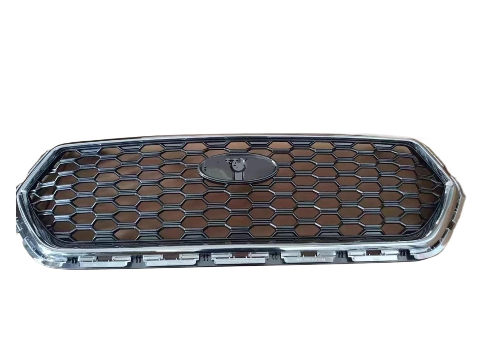 Auto Frontgrill Für Ford Für Escape Für Kuga 2017 2018 2019 Auto Vorne Racing Gitter Stoßstange Grill Waben Kühlergrille(Black Chrome) von ZHANGZHENGYAO