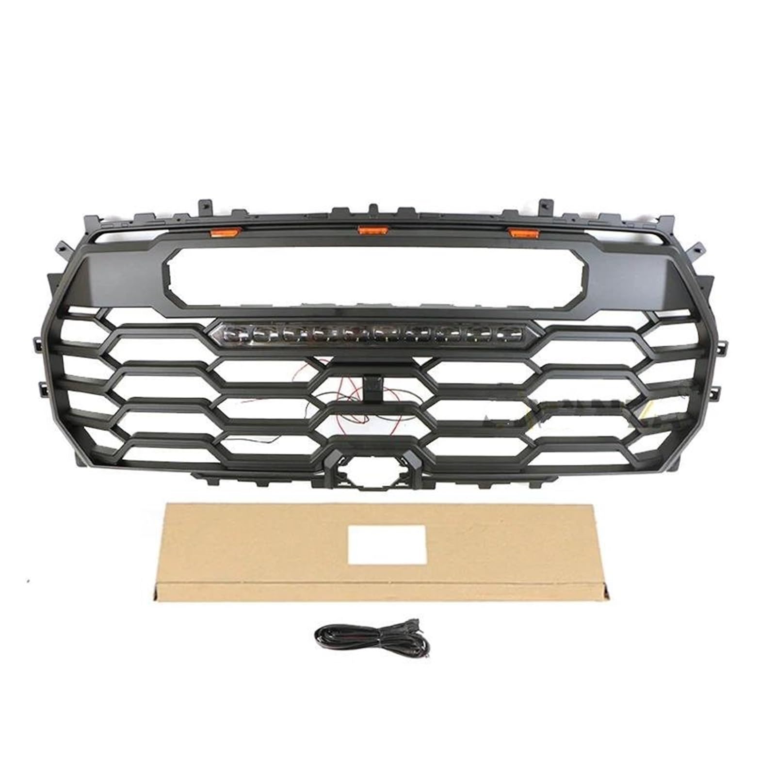 Auto Frontgrill Für Toyota Für Tundra 2022-2023 Grill Frontschürze Grille Änderung Zubehör Dekoration Racing Grill TRD Kühlergrille(with Light bar) von ZHANGZHENGYAO