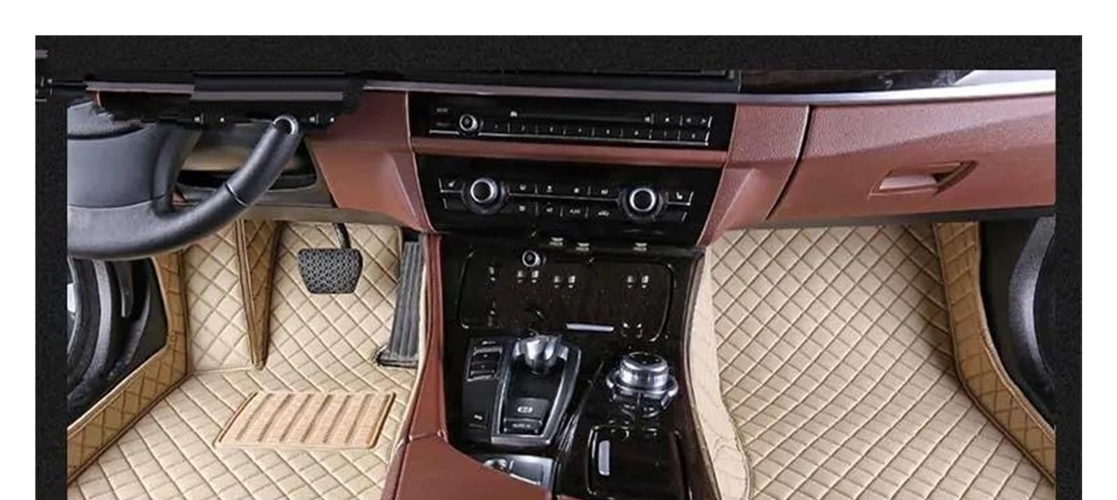 Auto Fussmatten Für Hyundai Für Santa Fe Für Santafe 2000-2023 Custom Car Fußmatten Auto Teppiche Fuß Coche Zubehör Automatte Passend(Beige,2010-2012) von ZHANGZHENGYAO