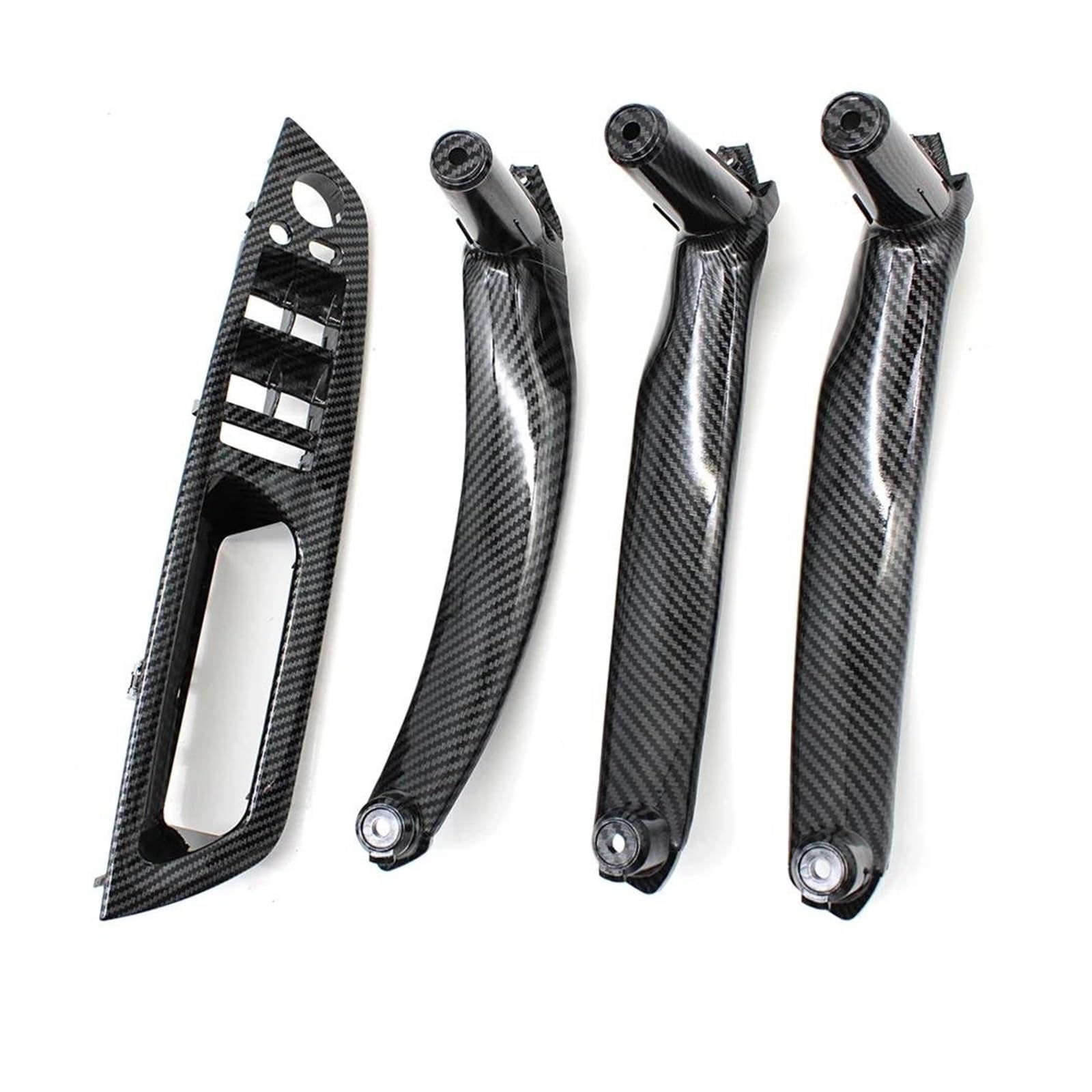 Auto Innentürgriff Für X5 X6 E70 E71 2007-2013 4PCS Set Auto Front Fahrer Tür Griff Armlehne Abdeckung Innen Tür Pull Griff Panel Trim Abdeckung Autoinnentürgriffe(Carbonfiber LHD Set) von ZHANGZHENGYAO