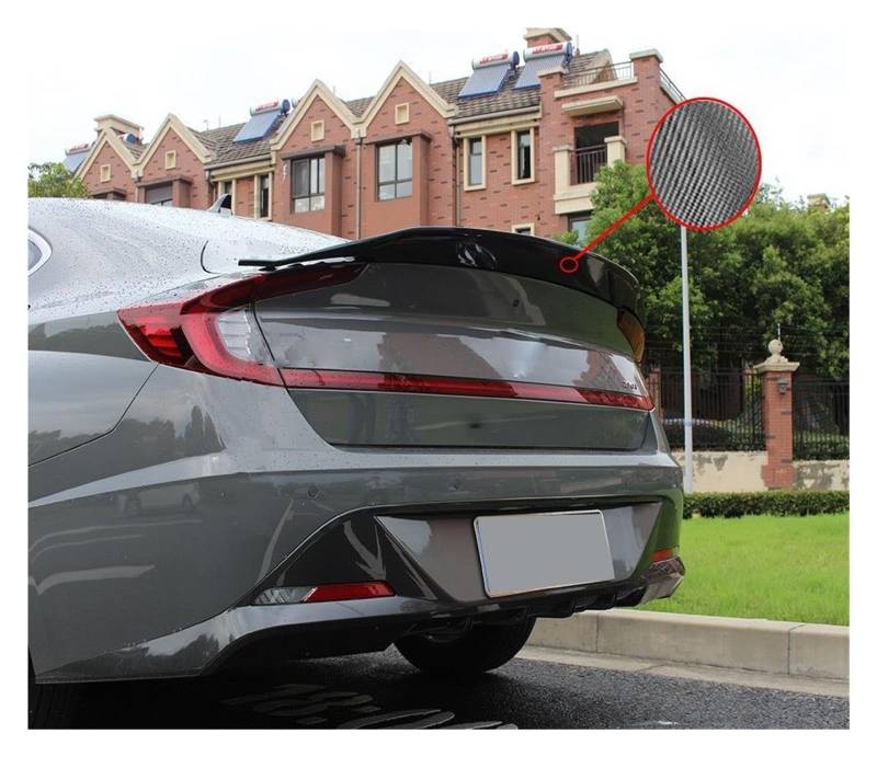 Heckdachspoiler Für Hyundai Für Sonata 2019 2020 Dach Heckspoiler Flügel Air Deflektor Splitter Stamm Spoiler Schwanz Auto-Heckspoiler(Carbon Fiber Look) von ZHANGZHENGYAO