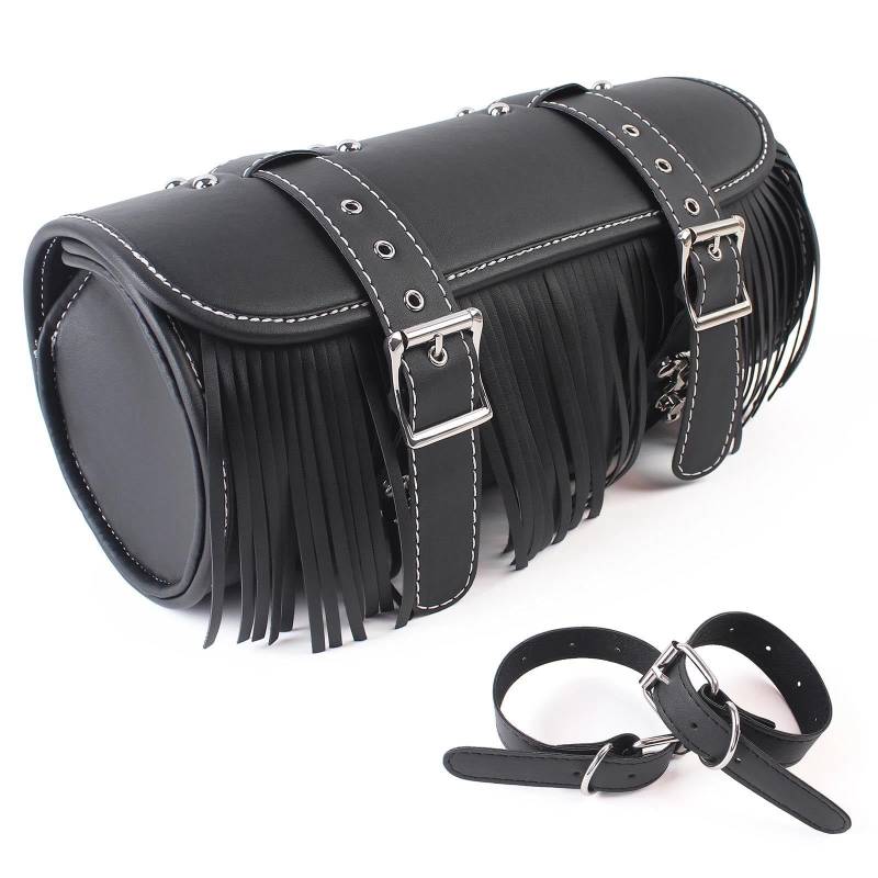 Motorrad Tasche Für Chopper Bobber Für Cruiser Für Sportster XL Motorrad Universal Satteltasche PU Leder Motorradgepäck von ZHANGZHENGYAO