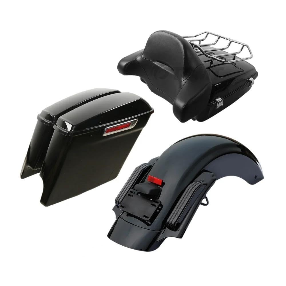 Motorrad Tasche Für Tour Pak Road King Street Glide Road Glide 2014 2015 2016 2017 2018 2019 2020 Motorrad Gehackter Kofferraum 5" Satteltaschen Hinterer Kotflügel Motorradgepäck(One Set) von ZHANGZHENGYAO