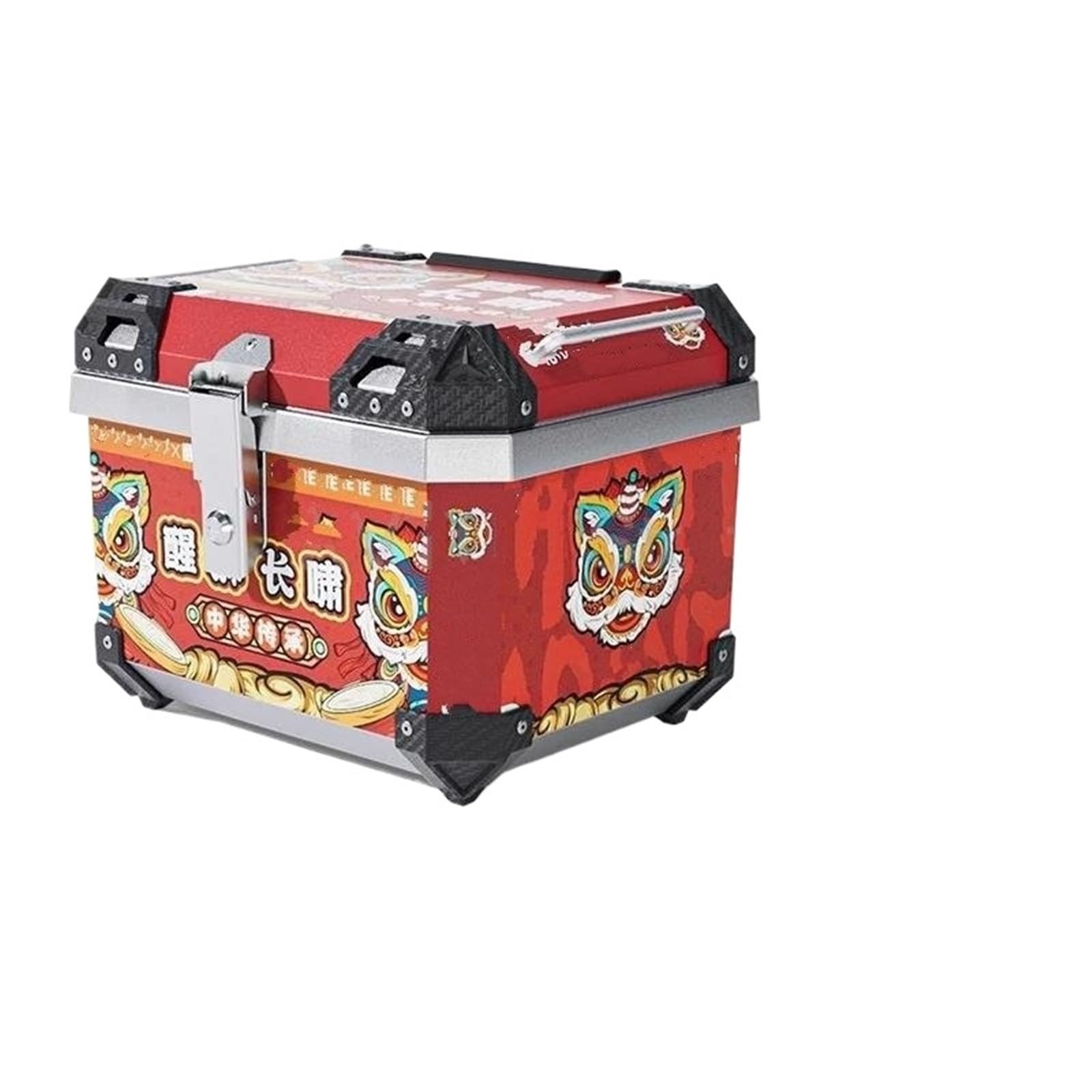 Motorrad Tasche Universal Motorrad Heckbox Top Tail Helm Box Abschließbare Gepäckaufbewahrung Werkzeugkasten Lagerregal 45L 57L Motorradgepäck(45L Stickers-B) von ZHANGZHENGYAO