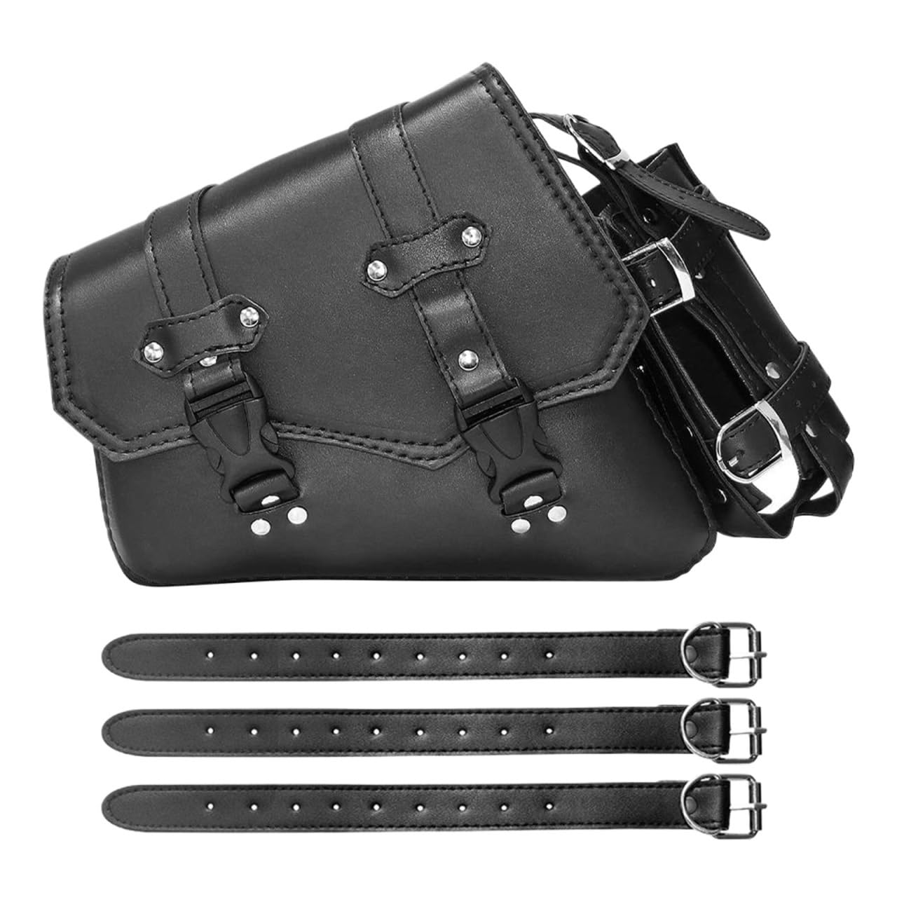 Motorrad Tasche Universal Motorrad Satteltasche Vintage Schnalle Wasserflasche Tasche Aufbewahrungstasche Seite Reise Werkzeugtasche Wasserdichtes PU Leder Motorradgepäck(KA Left) von ZHANGZHENGYAO