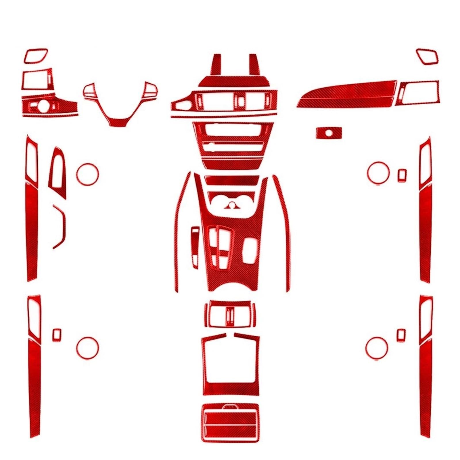 Schalttafelabdeckung Trims Für X3 Für X4 F25 F26 2011-2017 Geschmiedete Kohlefaser Zentrale Bedienfeldverkleidung Auto-Innenaufkleber Schalttafel Abdeckungen Aufkleber(Red Carbon FiberA) von ZHANGZHENGYAO