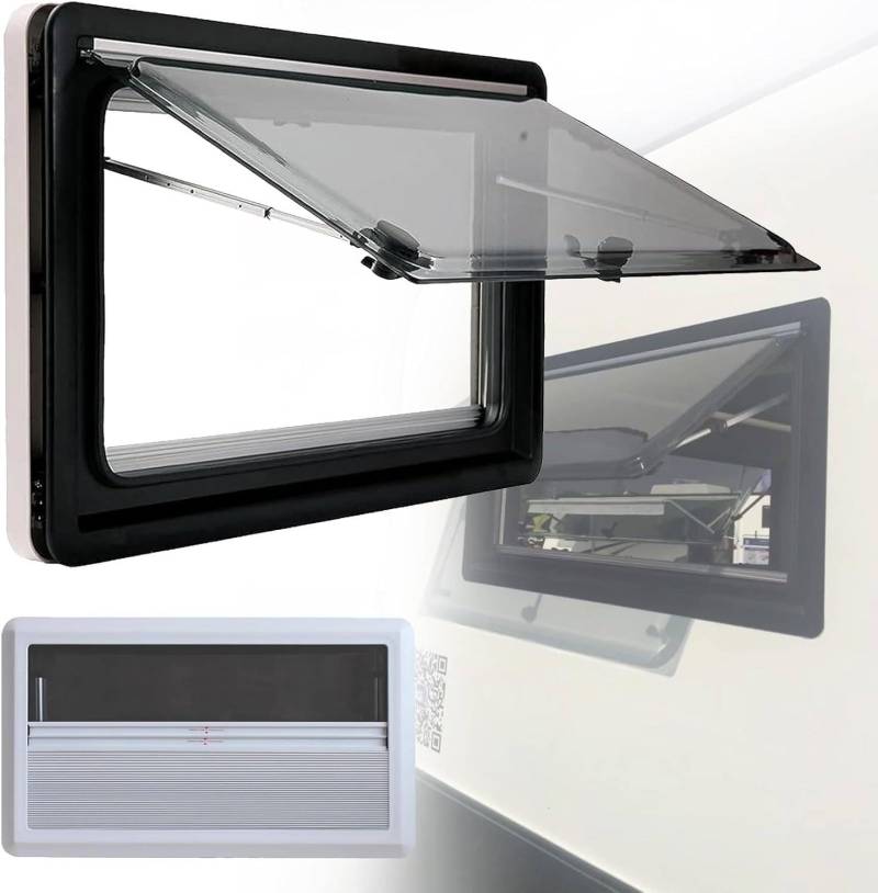 RV Top Scharnierfenster Externes Schiebefenster, RV Wohnmobil Windows Vent, RV Fensterklappe mit Markisenschirm & Blind, RV Seitenscheibe Vent Cover (Push Out Style RV Fenster), Wohnwagen, Motorhome, von ZHANGshouf