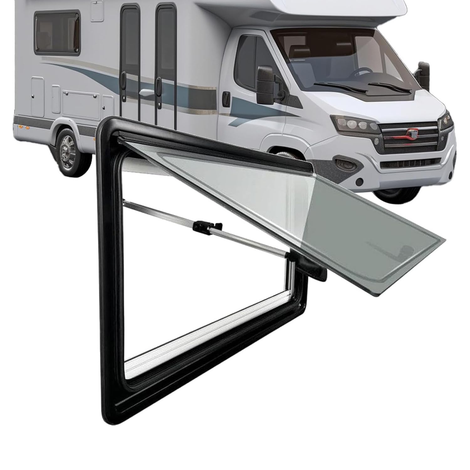 ZHANGshouf Wohnwagen Dachfenster, Wohnmobilausgangsfenster, Wohnmobilausgangsfenster, Externes Schubfenster für Wohnmobile, Wohnwagen, Anhänger, 500 x 450 mm von ZHANGshouf