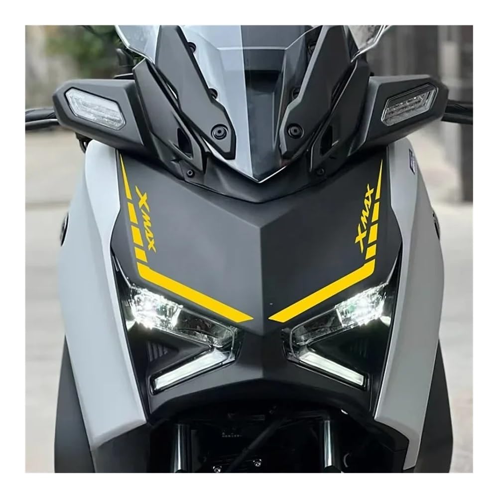 ZHANGWEI 2 Stück Motorrad Stirn Aufkleber Spezielle Lampe Augenbrauen Aufkleber für XMAX X-MAX 300 2024 (2 Stück Gelb) von ZHAOBAOBAO