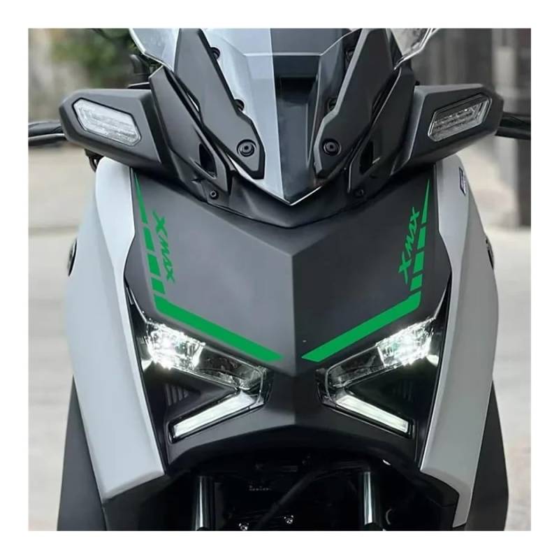 ZHANGWEI 2 Stück Motorrad Stirnaufkleber Spezielle Lampe Augenbrauen Aufkleber für XMAX X-MAX 300 2024 (2 Stück grün) von ZHAOBAOBAO