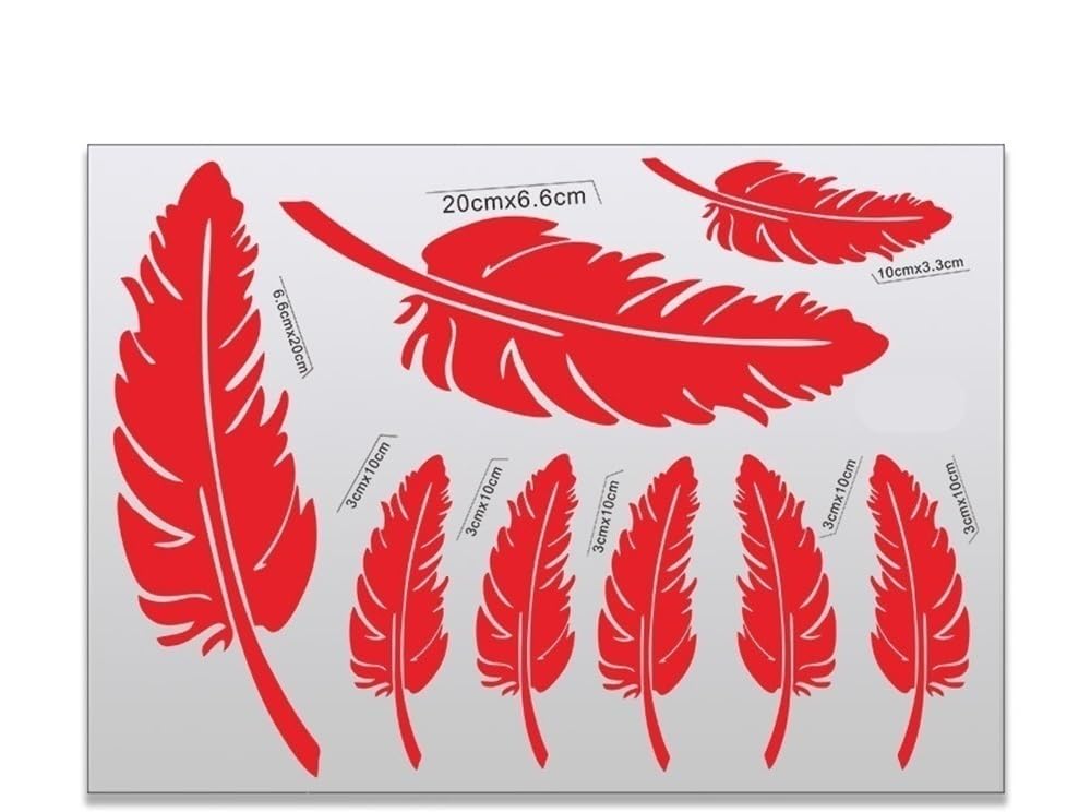 ZHANGWEI Auto Laser Feder Aufkleber Karosserie Stoßstange Kratzabdeckung Kreative Dekorative Blatt Auto Aufkleber (Rot) von ZHAOBAOBAO