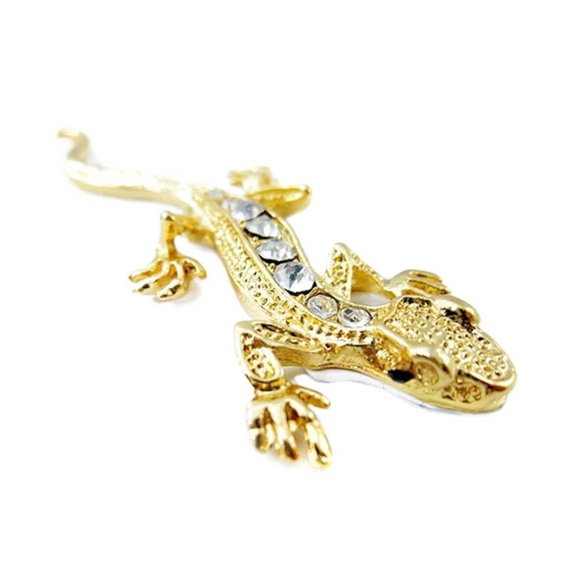 Zhangwei Auto-Aufkleber, Strass, Diamant, Eidechse, Gecko, Metallaufkleber, 3D-Emblem, Autozubehör (Gold) von ZHAOBAOBAO