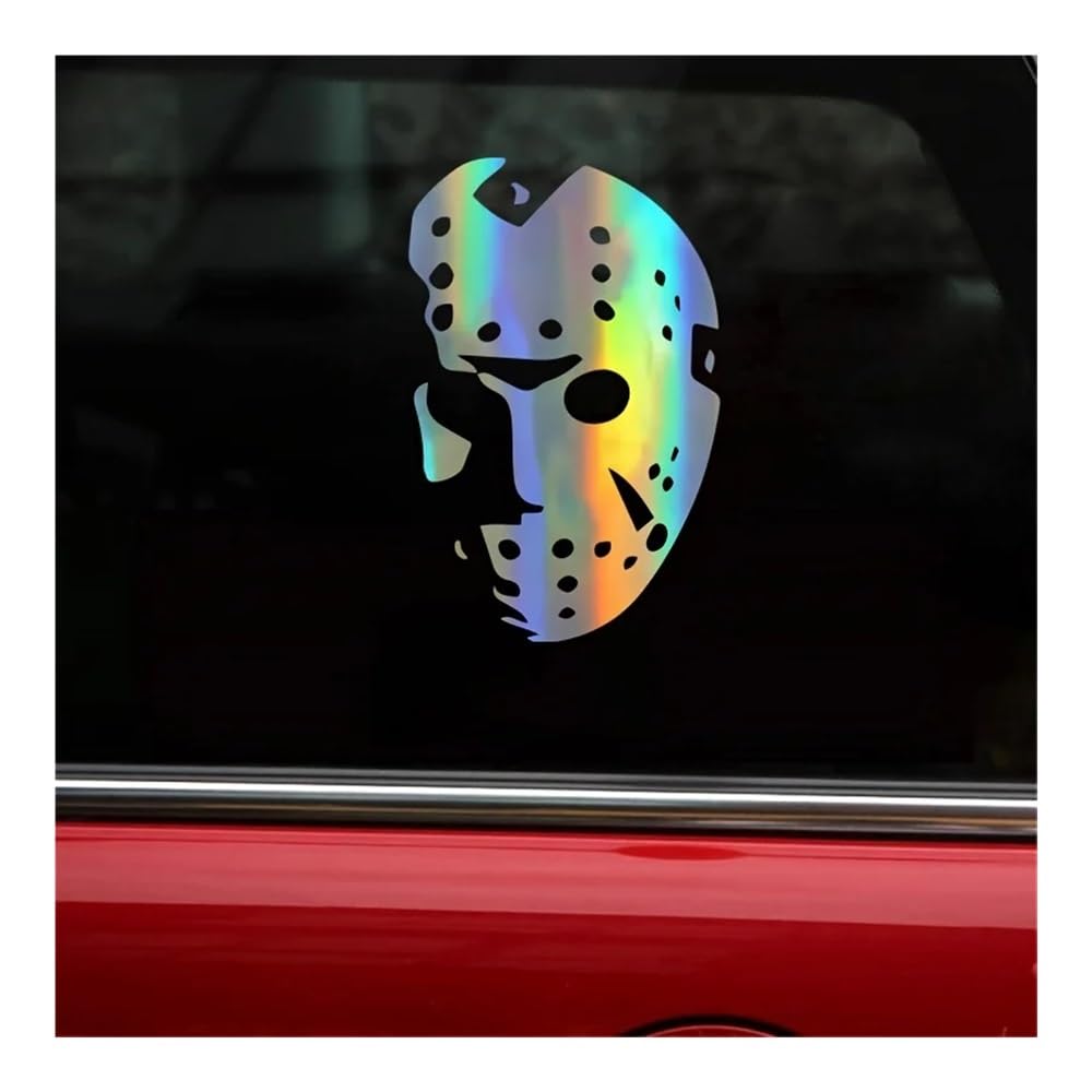 Zhangwei Scare 'Em All: Horror-Gesicht, Vinyl-Autoaufkleber, Autofenster, Heckscheibe, Stoßstange, Karosserie-Styling (reflektierender Laser) von ZHAOBAOBAO