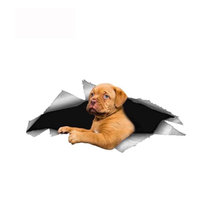 WEI WEI 13 cm x 6,1 cm Dogue de Bordeaux Hund Haustier Aufkleber 3D Haustier Grafik Vinyl Aufkleber Auto Fenster Laptop Stoßstange Tier Auto Aufkleber von ZHAOBAOJIE