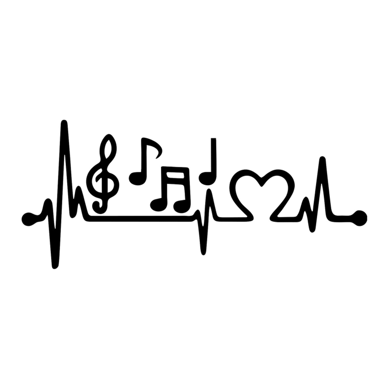 WEI WEI line music and heartbeat creativity car stickers sticker word car accessories decoration(Qdsa092-black, 20x8.6cm) von ZHAOBAOJIE