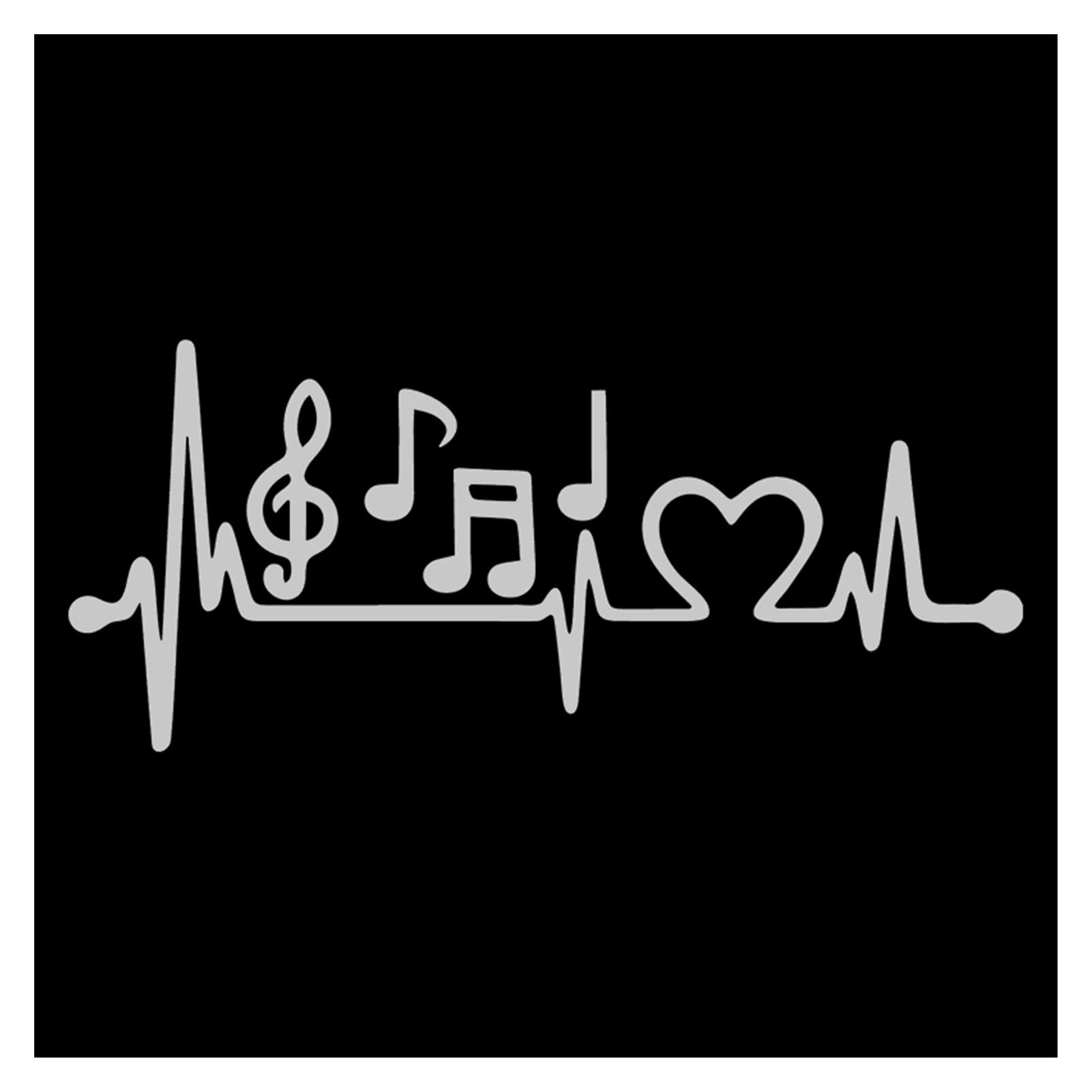 WEI WEI line music and heartbeat creativity car stickers sticker word car accessories decoration(Qdsa092-silver, 15x6.5cm) von ZHAOBAOJIE