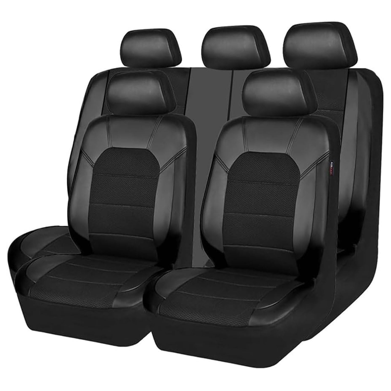 ZHAOHAO Autositzbezüge für BMW X5 F15 (5seats) 2014 2015 2016 2017 2018, Allwetter Komfortabler Ledersitzbezüge Wasserdichtes Full Set Sitzbezüge Auto Zubehör,Black von ZHAOHAO