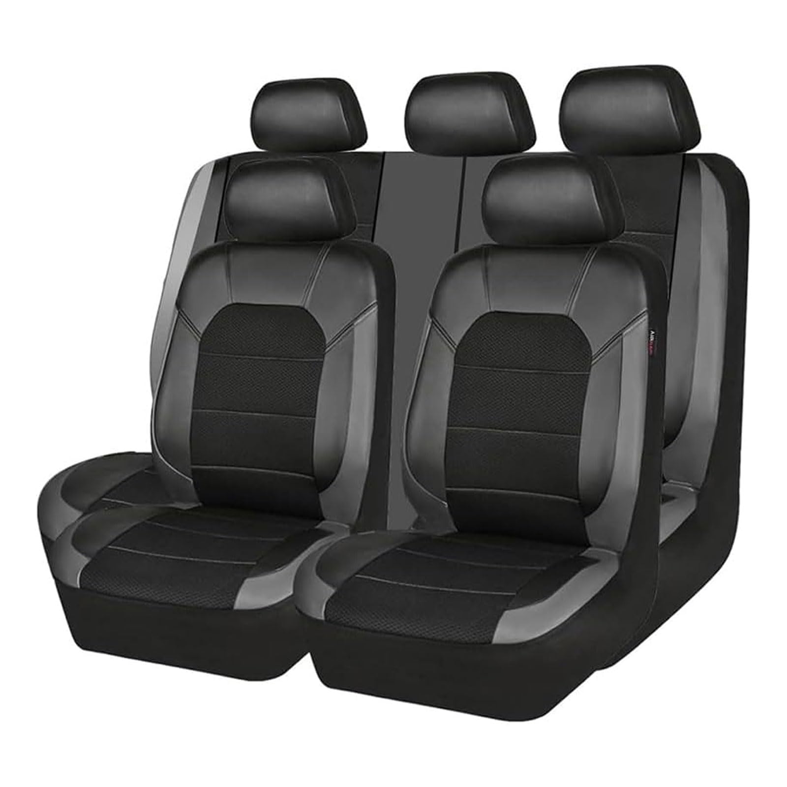 ZHAOHAO Autositzbezüge für BMW X5 F15 (5seats) 2014 2015 2016 2017 2018, Allwetter Komfortabler Ledersitzbezüge Wasserdichtes Full Set Sitzbezüge Auto Zubehör,Grey von ZHAOHAO