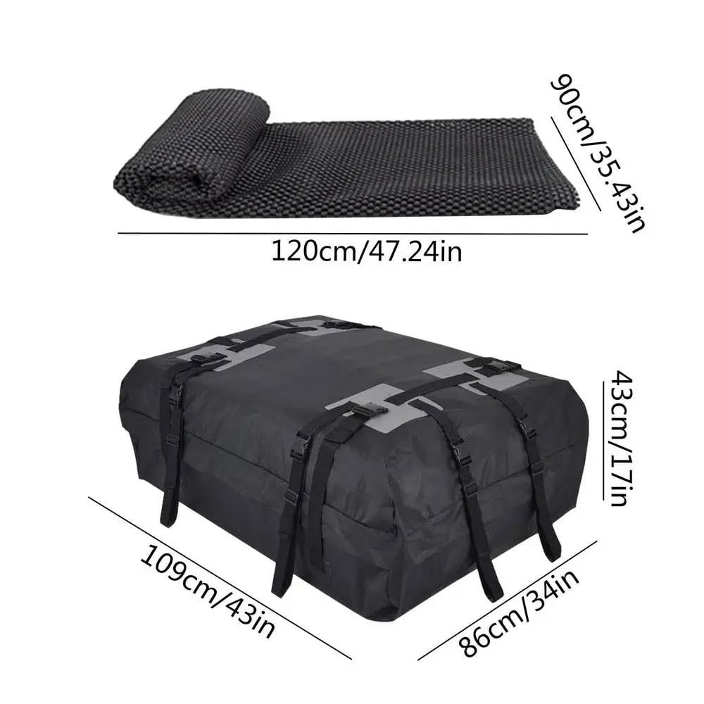 Dachbox Auto Autodachtasche, 600D Oxford-Stoff, Dachgepäckträger, 15 Kubikfuß, faltbares Design, Auto-Dachgepäcktasche, wasserdichte, weiche Autotasche(Bag pad) von ZHAOSHIXU