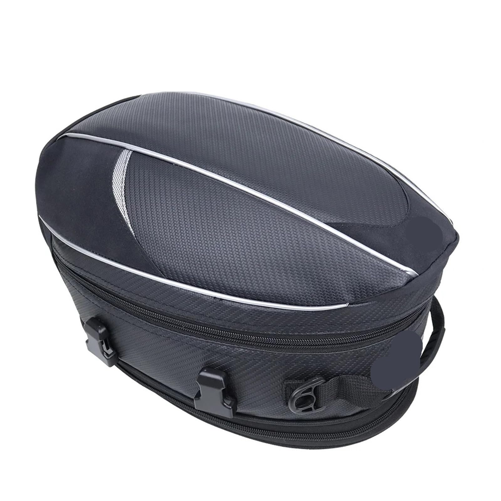 ZHAOSHIXU Motorrad Rücksitz Tasche Carbon Fiber wasserdichte Erweiterung Moto Schwanz Pack Motobike Reflektierende Verschleiß-beständig Gepäck(Black) von ZHAOSHIXU