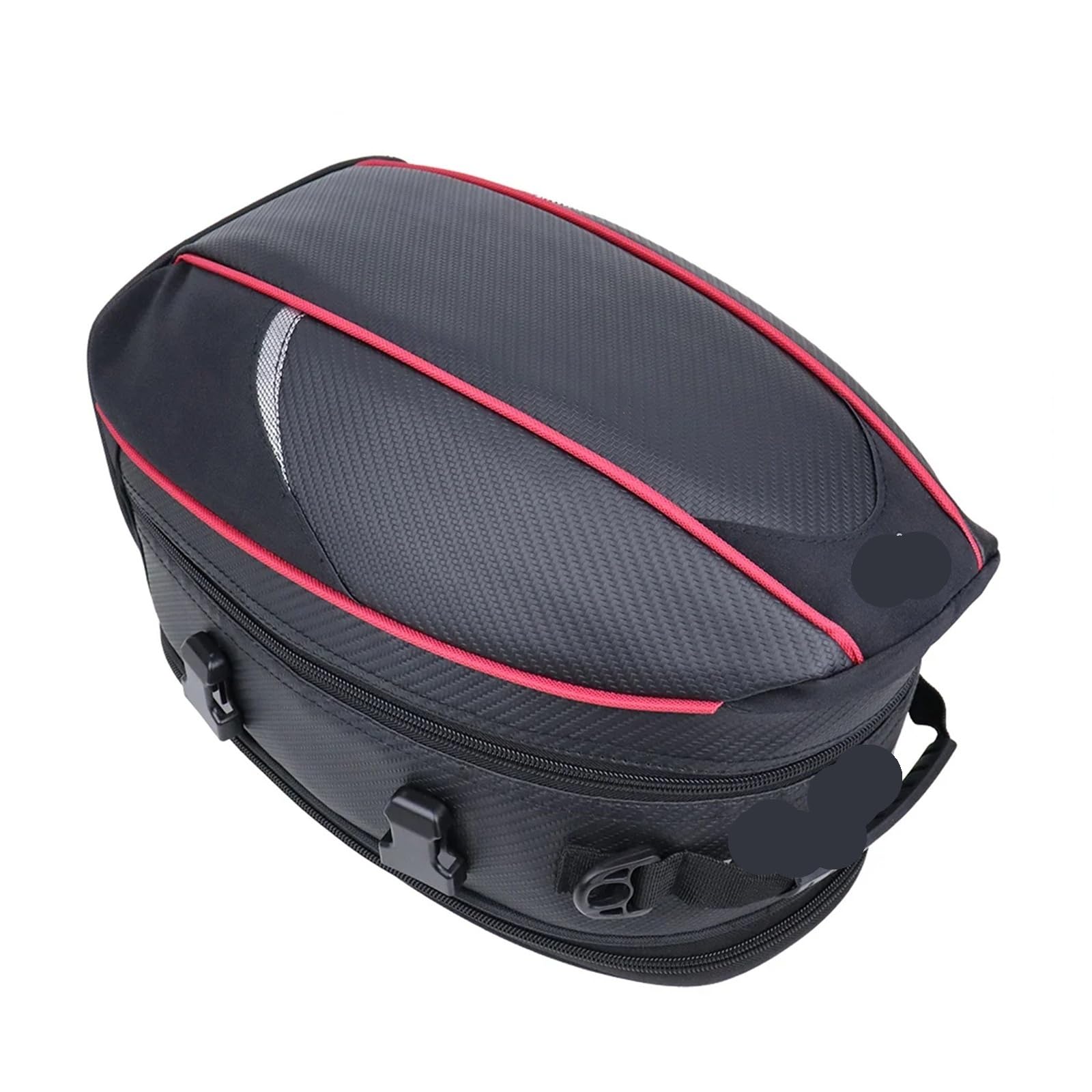 ZHAOSHIXU Motorrad Rücksitz Tasche Carbon Fiber wasserdichte Erweiterung Moto Schwanz Pack Motobike Reflektierende Verschleiß-beständig Gepäck(Red) von ZHAOSHIXU