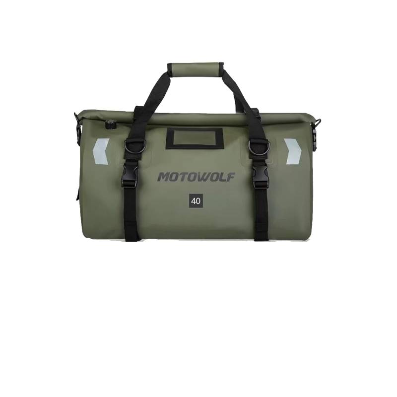 ZHAOSHIXU Motorradtasche, 40 l, wasserdichte PVC-Hecksatteltasche, langlebiges Trockengepäck, Außentasche, Motorrad-Rücksitztasche, Zubehör(Green 40L) von ZHAOSHIXU