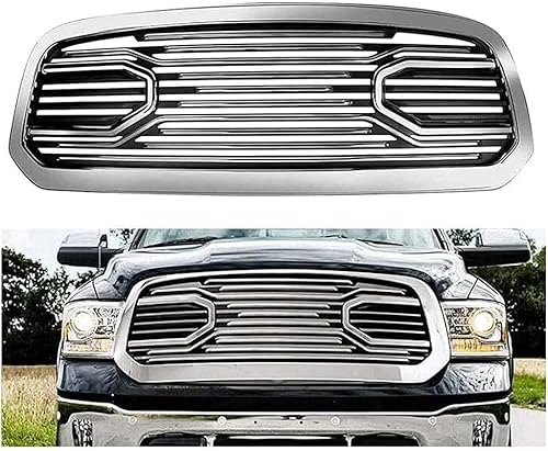 Front Stoßstange Kühlergrill für Dodge RAM 1500 2013-2017, Hitzebeständiger Stoßstangengrill Frontstoßstangengrill Verschleißfest Frontgrill von ZHAOWLI