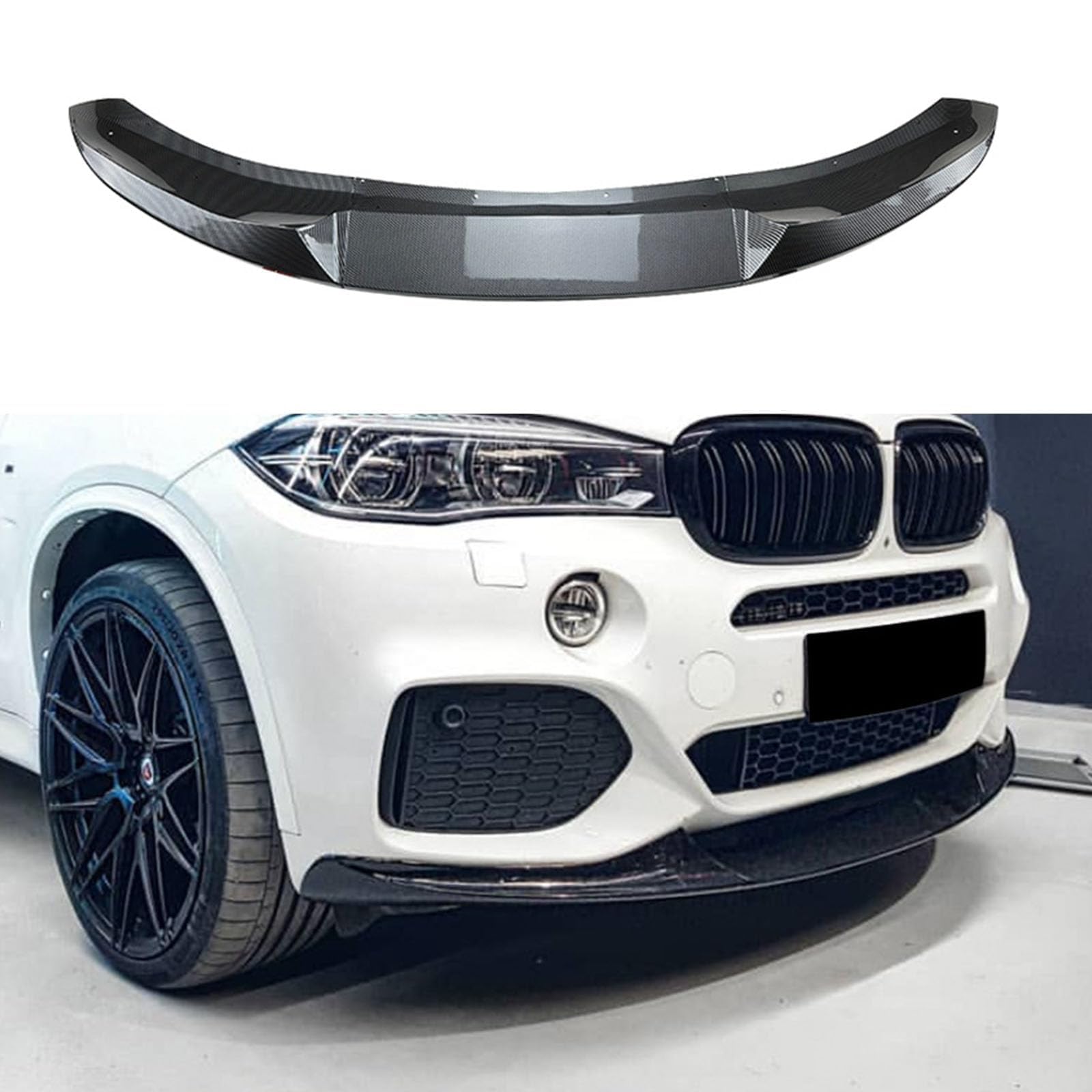 Auto Frontspoiler für BMW X5 F15 M Sport MP 2014-2017 2018,Frontstoßstange Lippe Diffusor Splitter Wasserdicht Kratzfest Kinn Protector Karosserie Zubehör,B-Carbon Fiber Pattern von ZHENWANG
