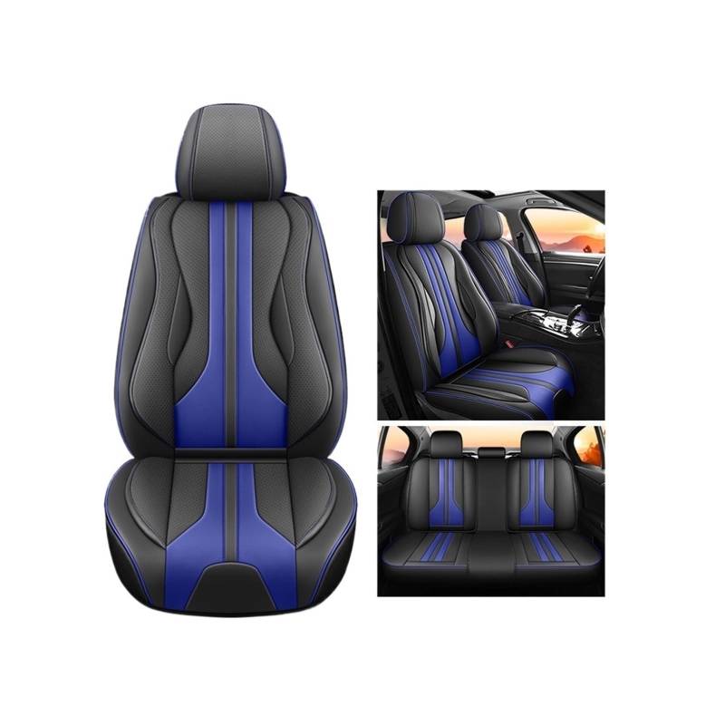 Auto Schonbezüge für Peugeot 308SW(5seats) 2009-2016,Auto Sitzbezüge Sitzauflagen Set PU Leder wasserdichte Autositzschoner Sitzbezügesets Sitzschoner Innere Zubehör,A-Blue-Standard Version von ZHENWANG