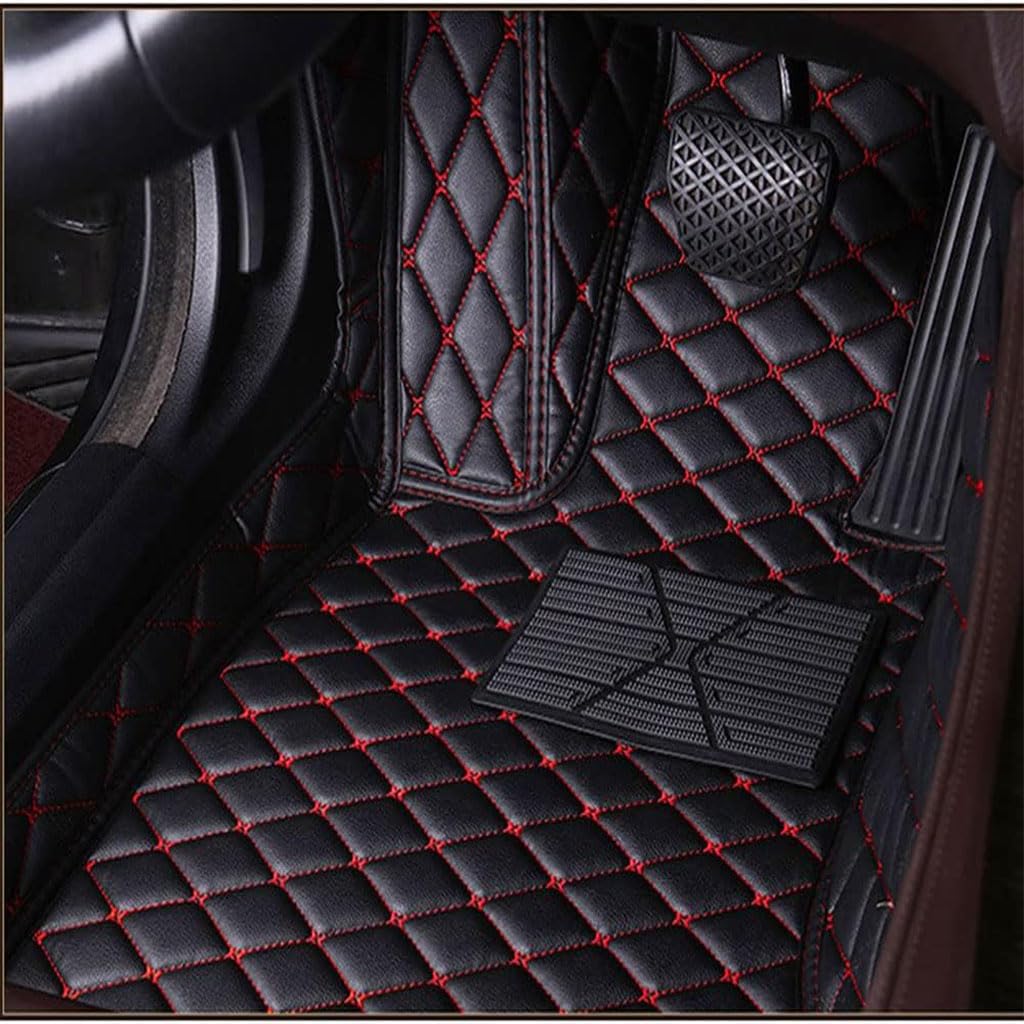 Voller Bedeckter Auto Fussmatte für Benz CLS 1. Gen (C219) 5-seats 2007-2009,Allwettermatte Autoteppich Auto FußMatten Zubehör,Black+red von ZHENWANG