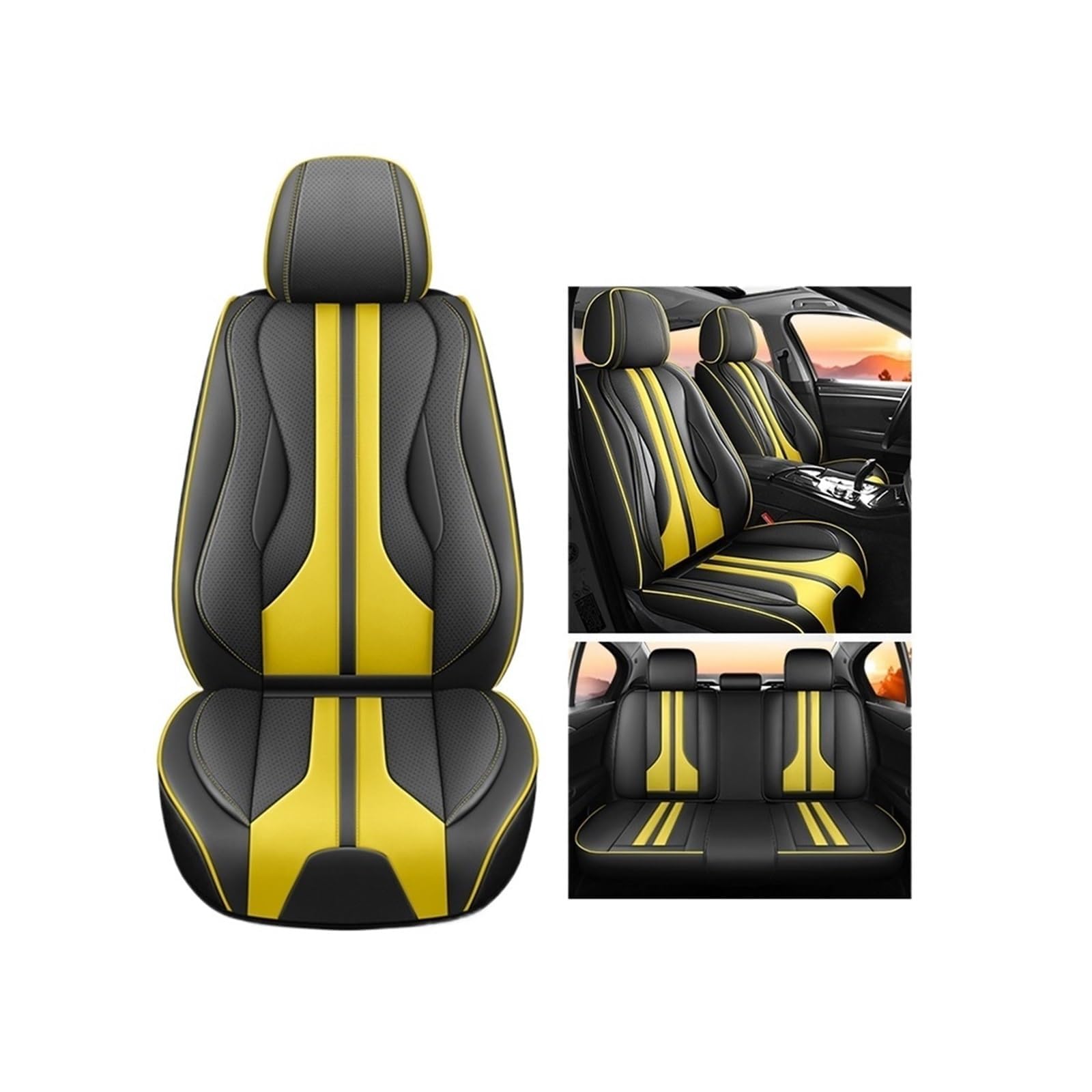 ZHENWANG Auto Schonbezüge für BMW 2 Series F45 Active Tourer (5seats) 2015-2021,Auto Sitzbezüge Sitzauflagen Set PU Leder wasserdichte Autositzschoner Sitzbezügesets Sitzschoner Innere Zubehör von ZHENWANG