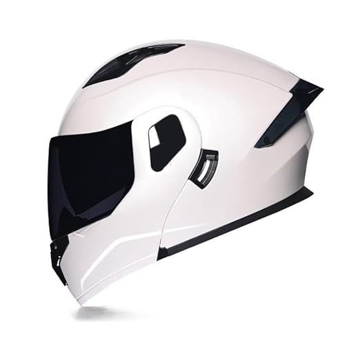 Integralhelme Motorradhelm Mit Doppelvisier, Modularer Klapp-Integralhelm, ECE-Geprüft, Für Männer Und Frauen, Für Motorräder, Straßenmotorräder, Mopedrennen A,L=57-58CM von ZHGAXING