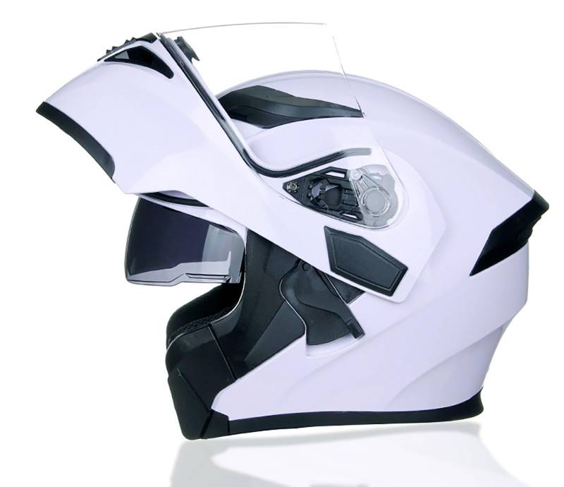 Modularer Hochklappbarer Motorradhelm Mit Antikollisionsschutz, ECE/DOT-Zertifiziert, Doppelte Sonnenblende, Für Erwachsene, Männer Und Frauen, Für Alle Jahreszeiten B,L=59-60CM von ZHGAXING