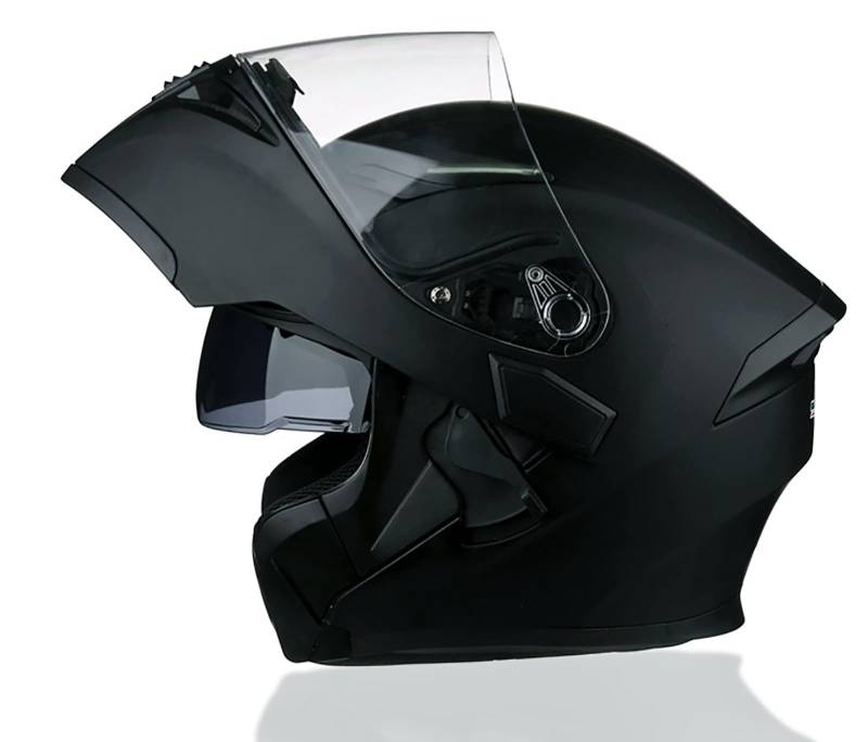 Modularer Hochklappbarer Motorradhelm Mit Antikollisionsschutz, ECE/DOT-Zertifiziert, Doppelte Sonnenblende, Für Erwachsene, Männer Und Frauen, Für Alle Jahreszeiten D,L=59-60CM von ZHGAXING